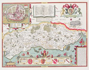Sussex, gegraveerd door Jodocus Hondius (1563-1612) uit John Speed
